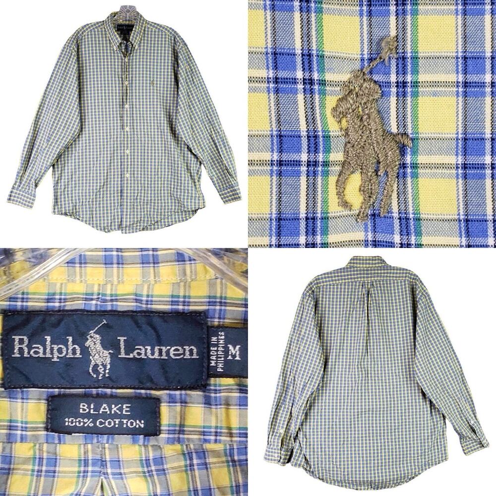 Polo Ralph Lauren Shirt Oxford Men's Medium Blake Plaid LS Button Down